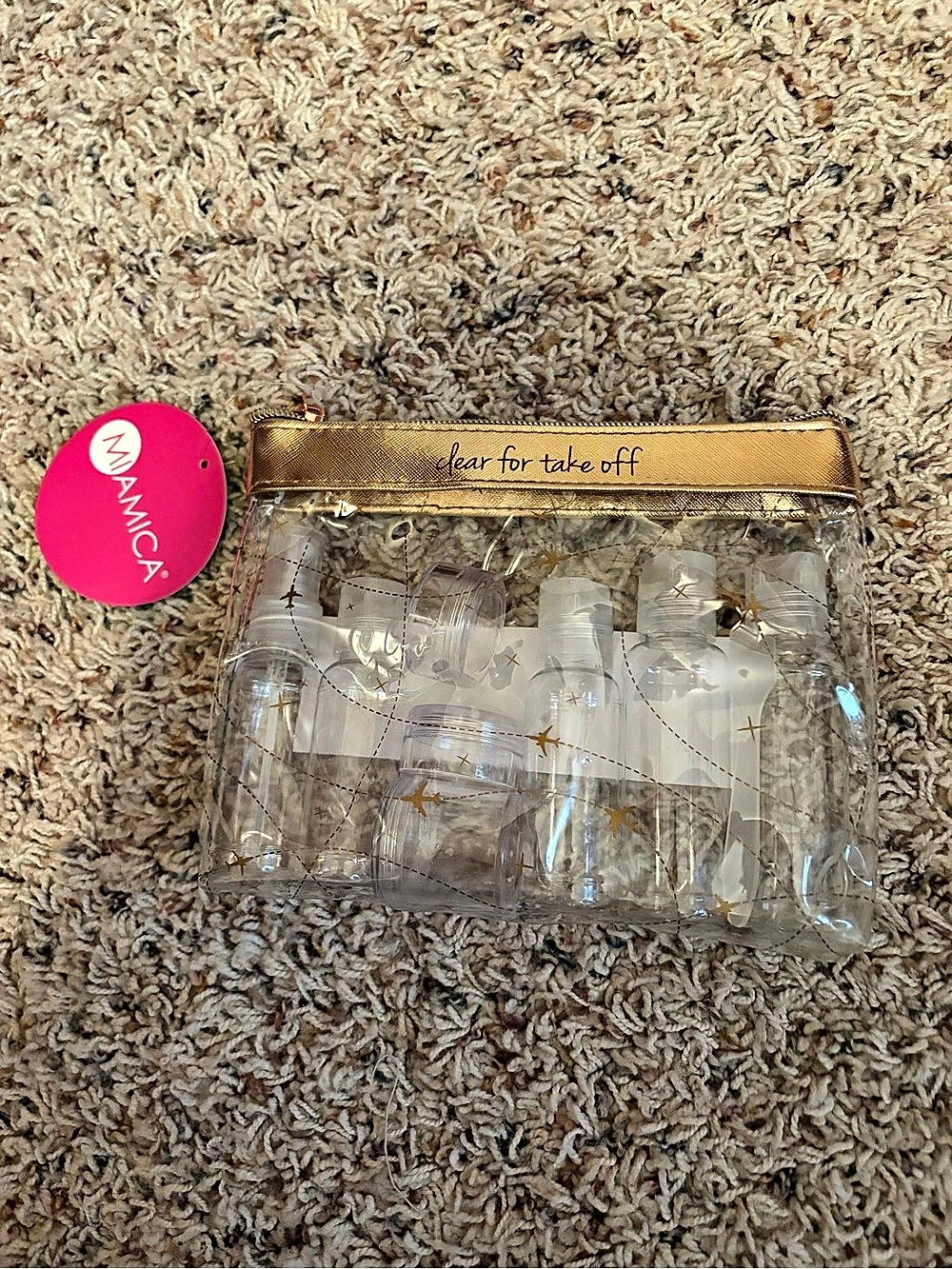 MIAMICA Travel Set Clear Pouch NWT